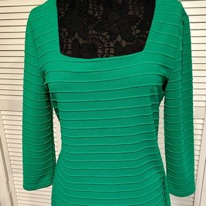 Parrot Green Dress Square Neck